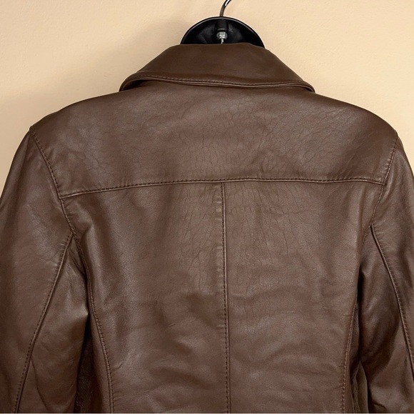 SMALL VINTAGE 90s LAMBSKIN LEATHER JACKET LIZ CLAIBORNE BUTTON CLOSURE - Picture 6 of 12